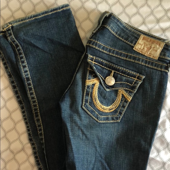 True religion tan stitched straight leg jeans - Picture 4 of 8